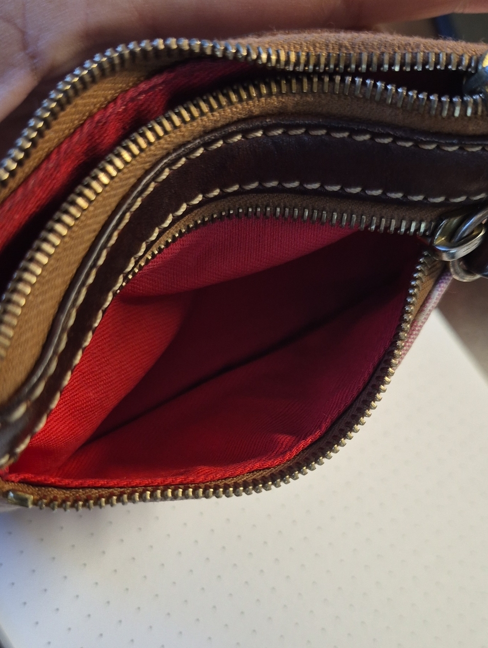 Dooney & Bourke Leather & Canvas Pouch/Wallet - Picture 7 of 13
